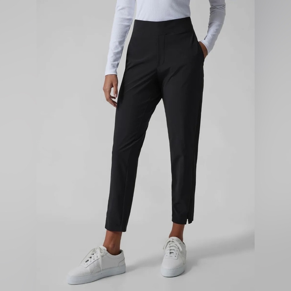 Athleta Size 0 Black Brooklyn Ankle Pant | mid rise | pockets | great condition - Picture 2 of 4